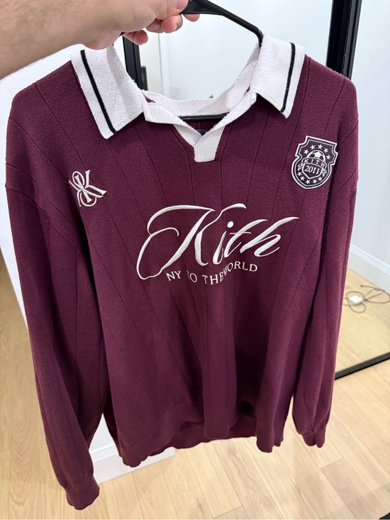 Kith Other - Kith NY to the World Knit Rugby Polo Burgundy Wine Men’s XL Fall 2023